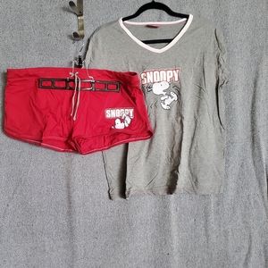 Licenced Peanuts© Snoopy - PJ Tshirt & Shorts Set - Size XL - BNWOT Washed